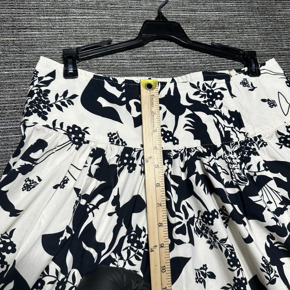 LunaChix Skirt Women Medium White Black Floral A-Line Flare Vintage Made in USA - Picture 6 of 16